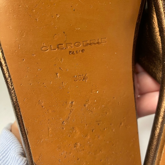 Robert clergerie ezya leather flat sandals metallic brown 36.5 - Picture 7 of 11